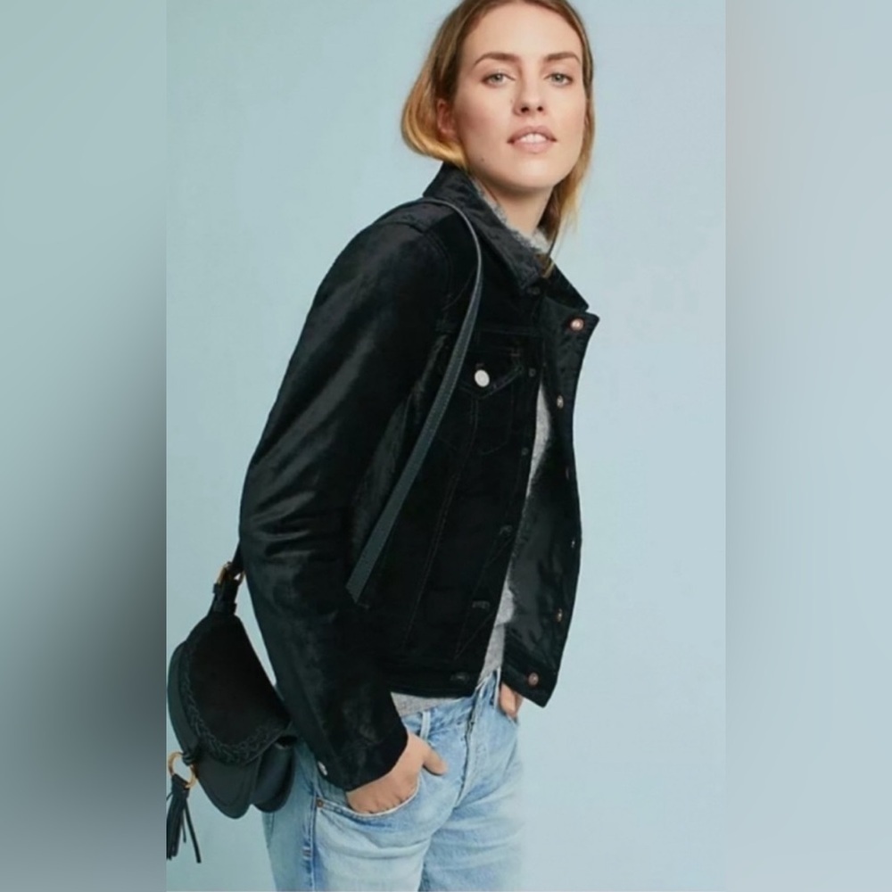 PILCRO AND THE LETTERPRESS Black Classic Velvet Jacket Size S